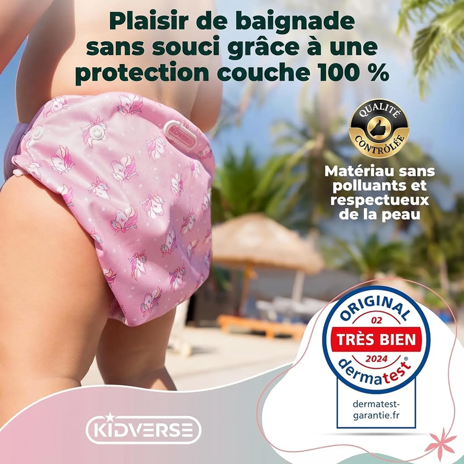 Thumbnail 5 de KIDVERSE 2er-Set Schwimmwindel Baby (0–3 Jahre) – wiederverwendbare Badehose mit Größenverstellung, Tragetasche & Wäschenetz