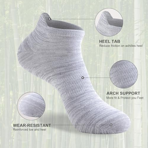 Detalle de Niorasen Bamboo Trainer Socks for Men & Women – 6 Pairs, Low Cut