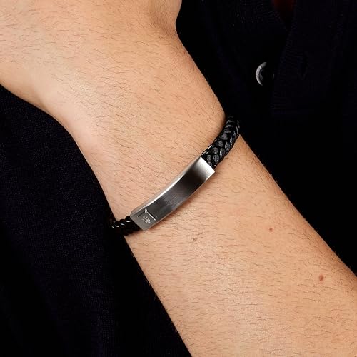 Thumbnail 4 de Maserati Bracelet Homme en Acier et Cuir Recyclé, Collection RECYCLED LEATHER