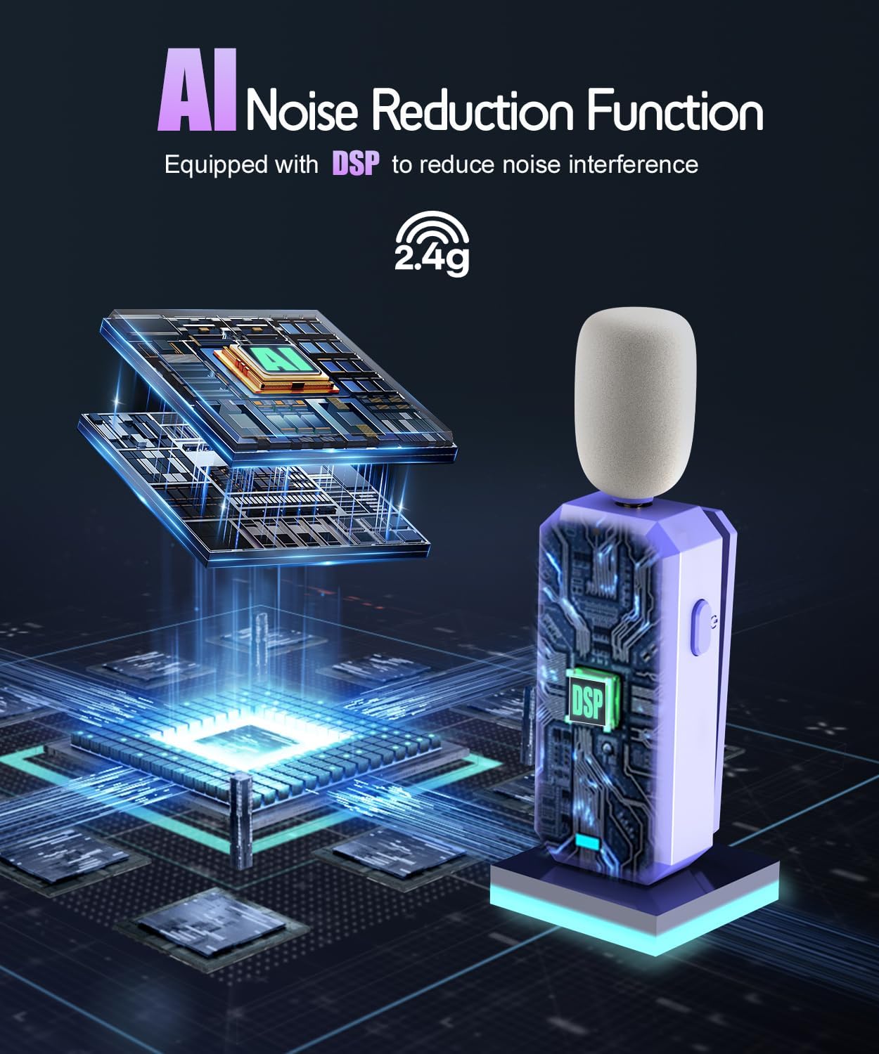 Detalle de SHIDU M500-U66-Purple 35W Voice Amplifier with Wireless Lavalier Mic