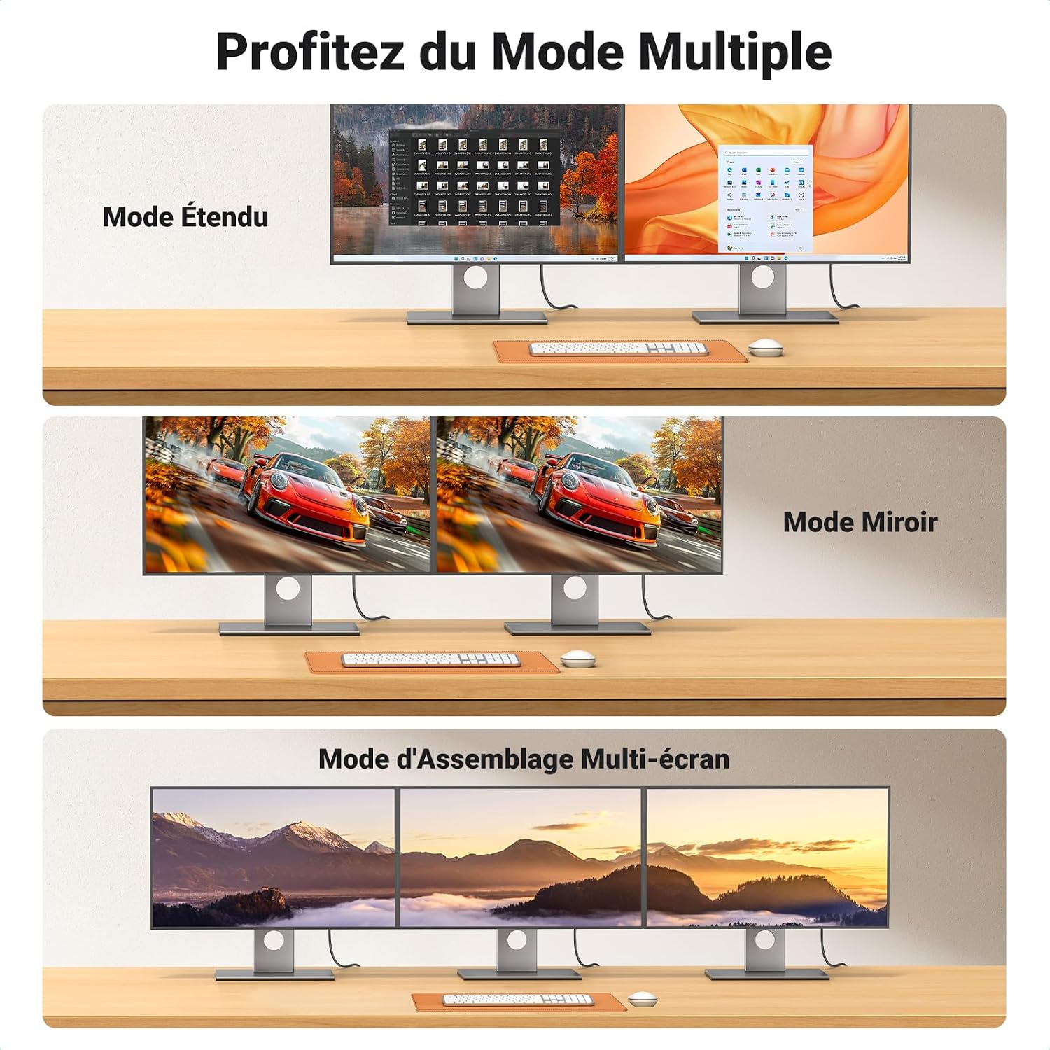 Detalle de UGREEN DisplayPort-naar-HDMI-kabel, 4K@30Hz, 2K@60Hz en nylon gevlochten