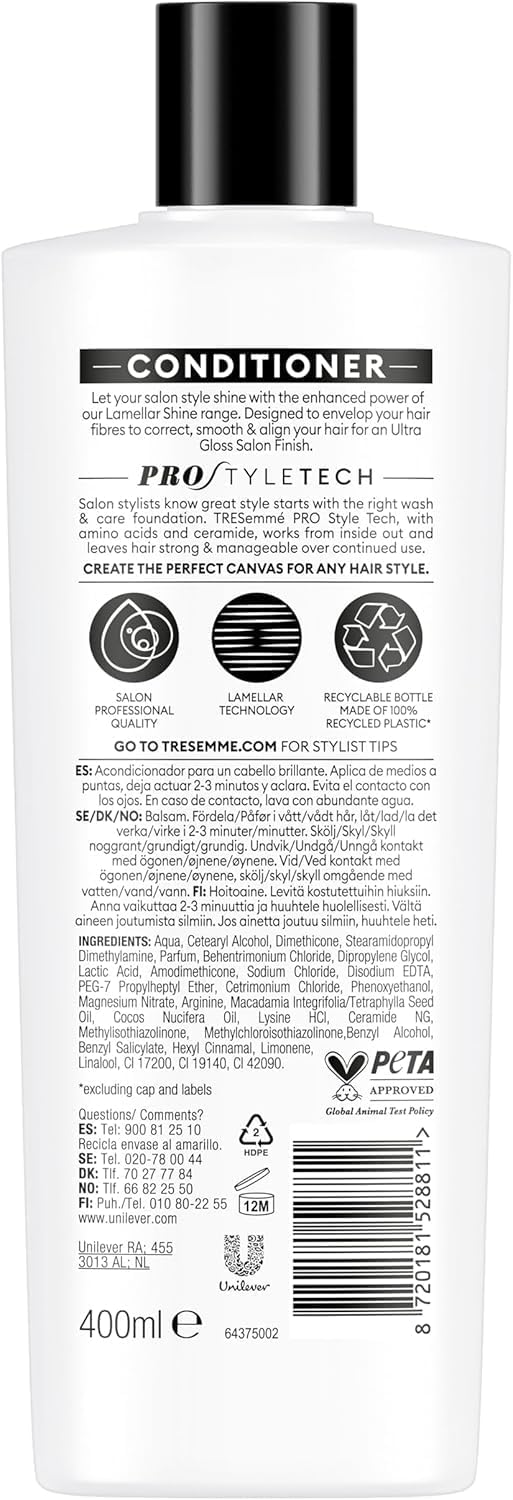 Detalle 2 de TRESemmé Lamellar Shine 3 x 400 ml après-shampooing
