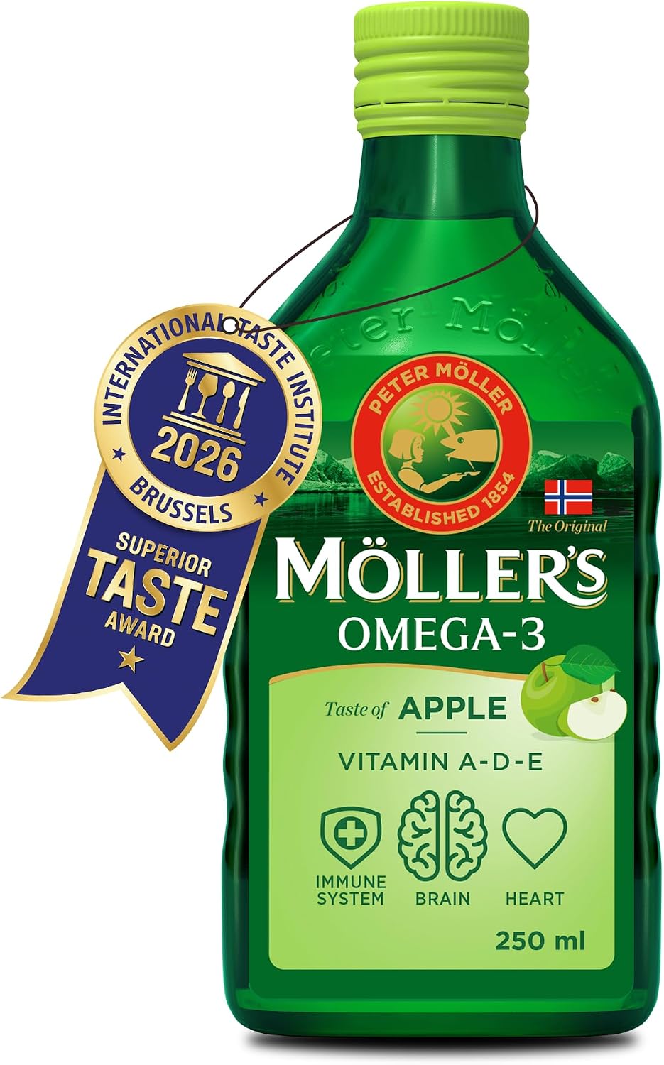 Detalle 2 de Möller's Omega 3 Lebertran Öl | Nordic Omega 3 – Lebertran mit EPA/DHA, Vitamin A, D, E (500 ml)