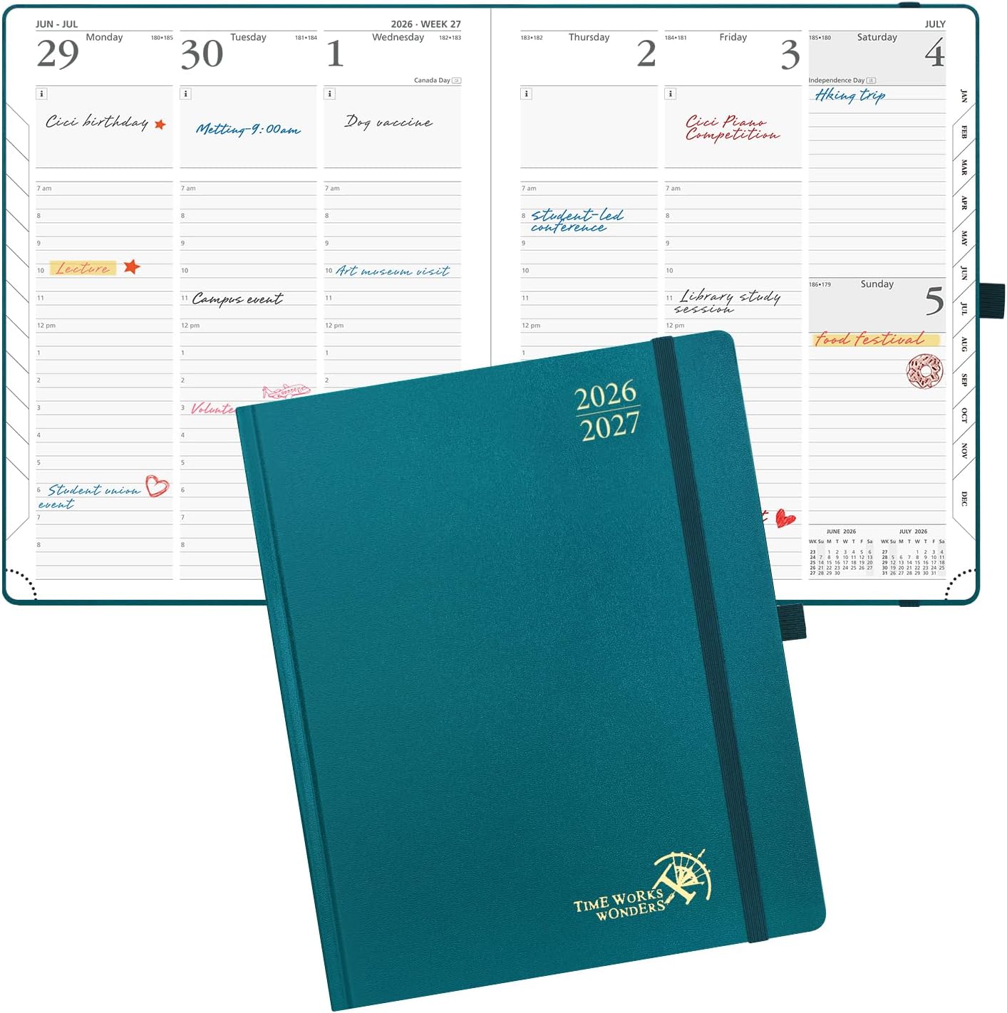 Detalle de POPRUN Academic Planner, 8.5 x 10.5 inches