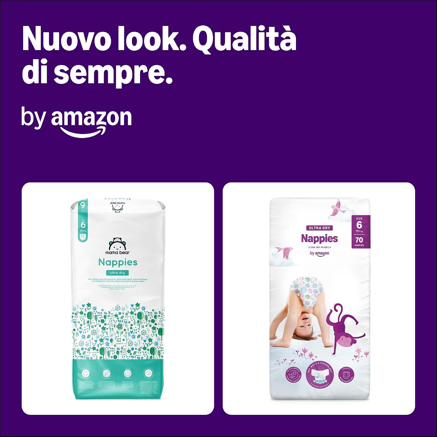 Detalle 2 de by Amazon Ultra Dry Nappies Taglia 6 140 pz