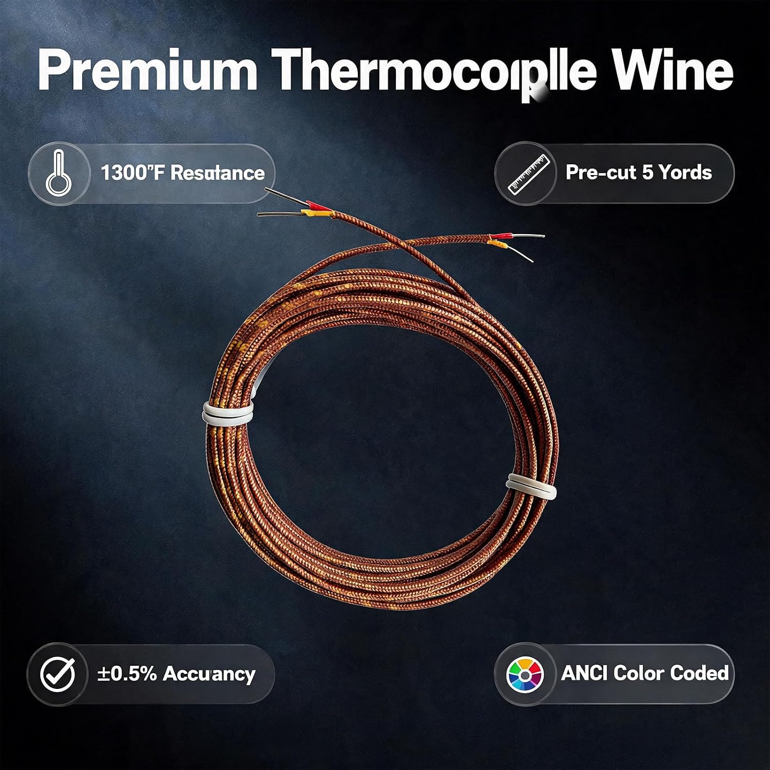 Detalle 2 de Type K Thermocouple Wire, 5 Yards