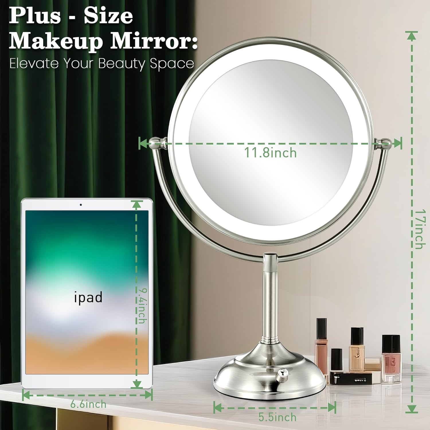 Detalle de VESAUR 11.8" Lighted Makeup Mirror with 96 LEDs