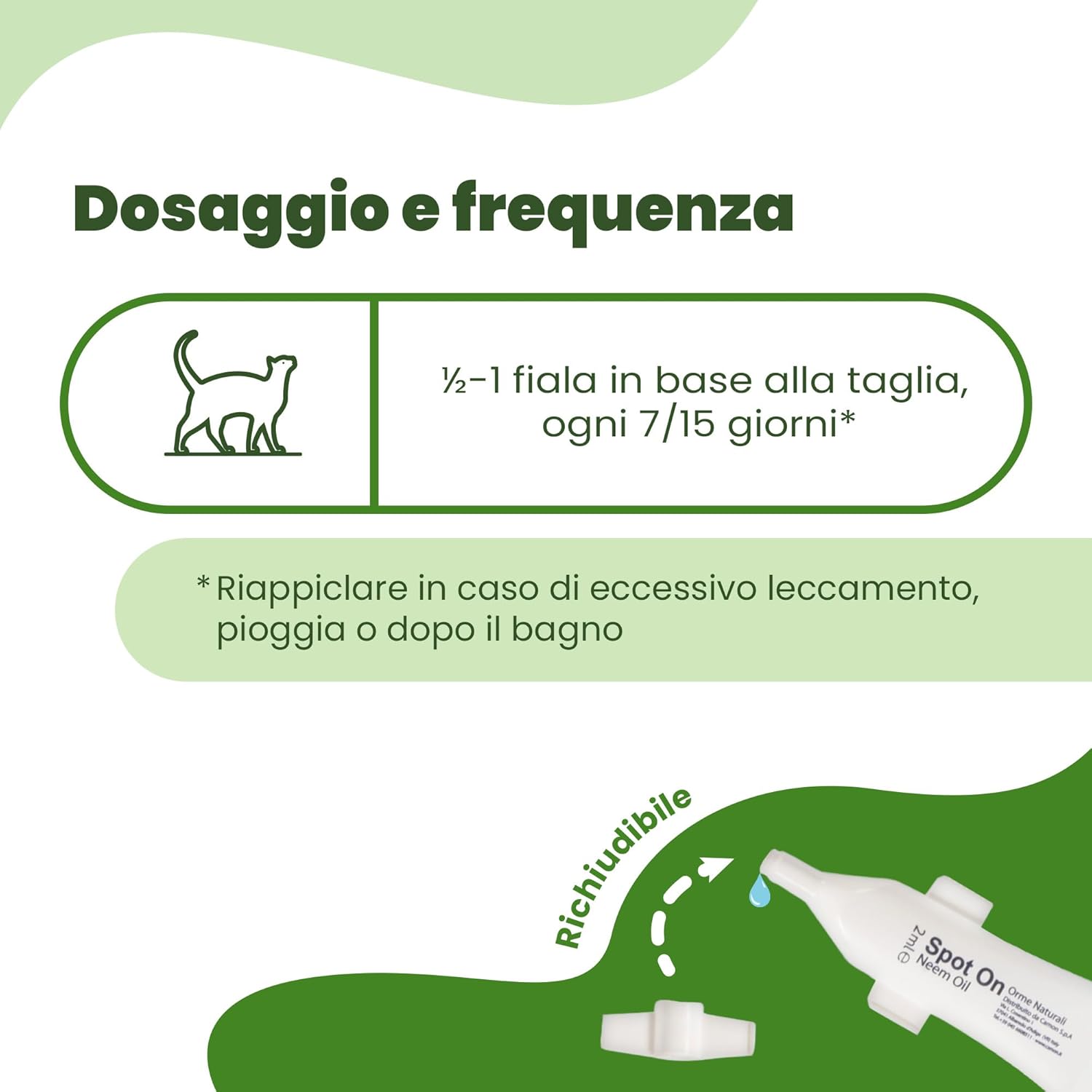 Thumbnail 4 de CAMON Spot-On Protection Gatto con olio di neem e aminoacidi, 5 fiale da 2 ml