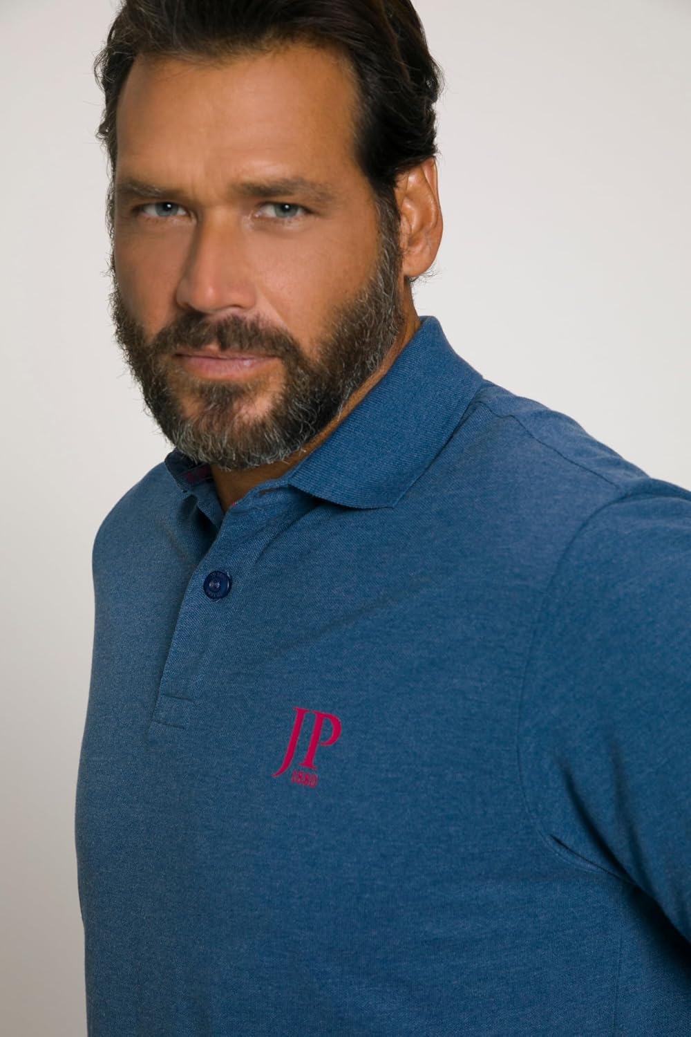Detalle de JP 1880 Herren Großgrößen T-Shirt Doppelpack – Rundhals, bequeme Passform, Jerseyqualität (L-8XL), 2er Spar-Pack