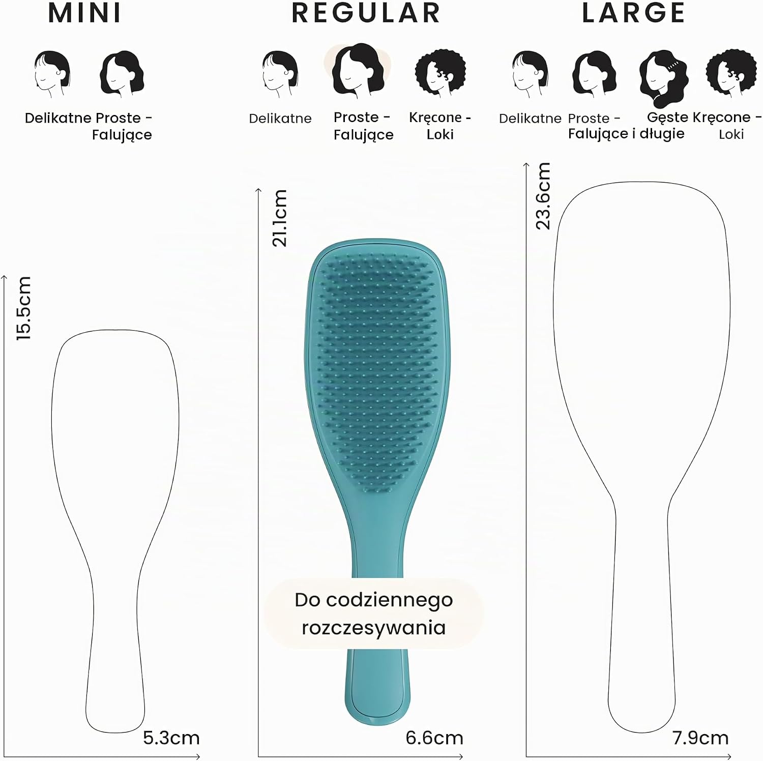 Detalle de Tangle Teezer Ultimate Detangler – szczotka do rozczesywania, 325 ząbków, Zmienny turkus