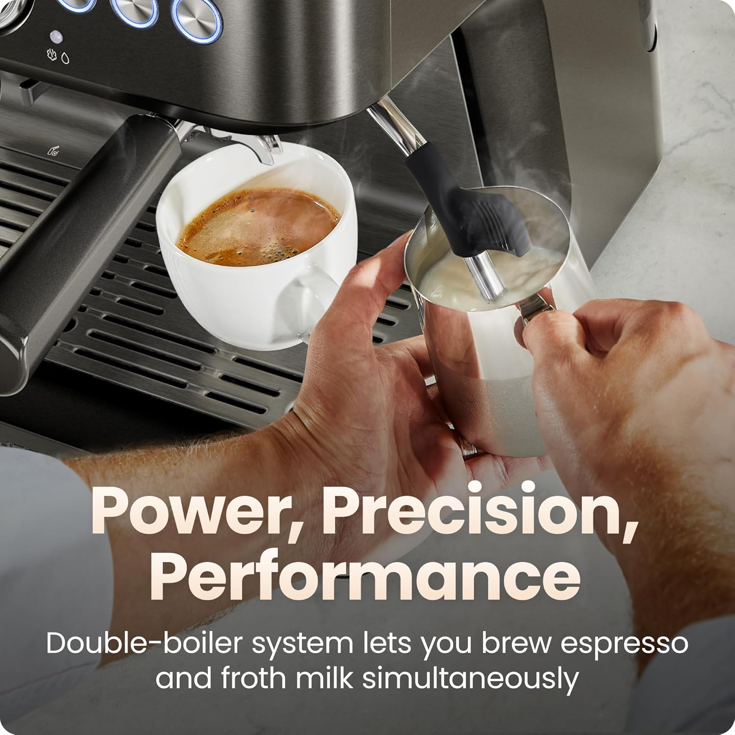 Detalle de Chefman Crema Deluxe Espresso Machine 30️⃣