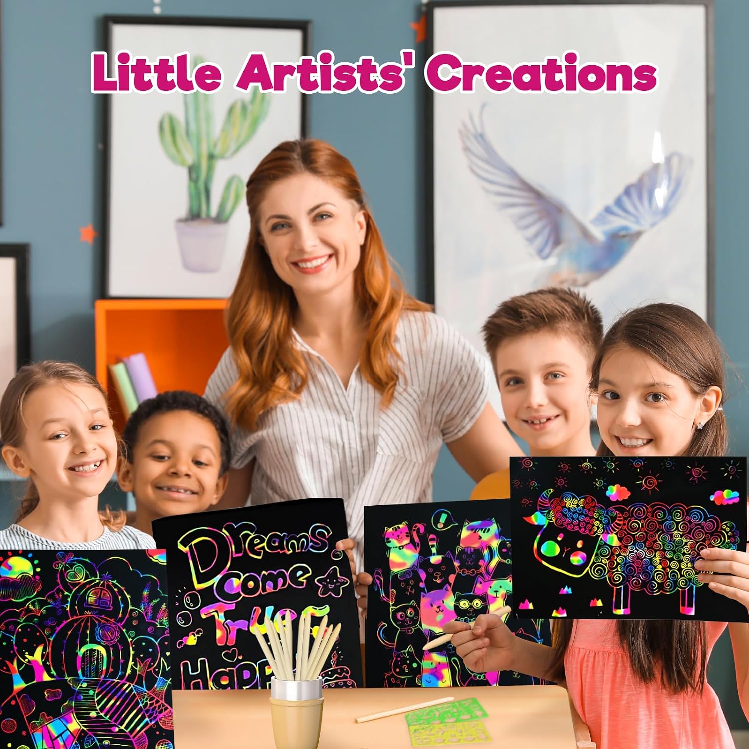 Thumbnail 4 de ZMLM Scratch Art 100pcs Rainbow Paper for Kids ๐จ