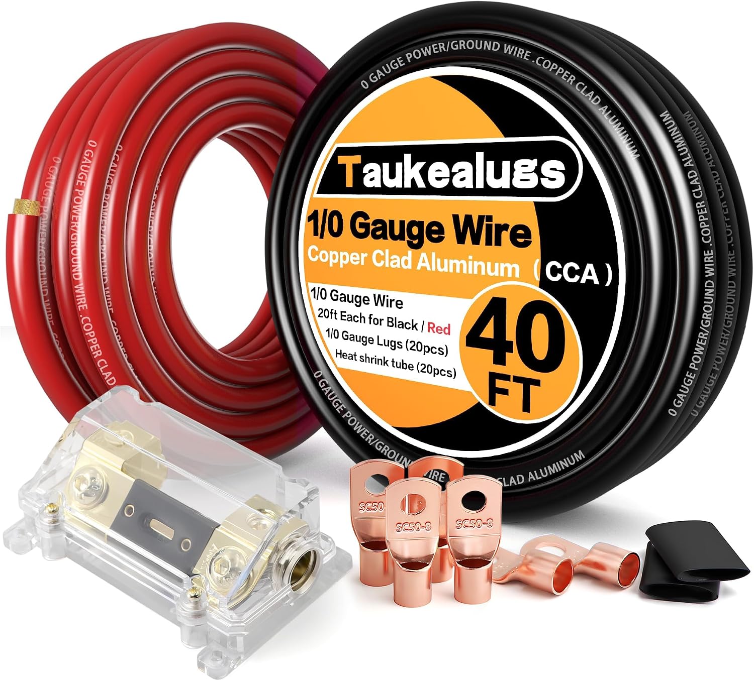 CCA battery cable kit, 1/0 gauge