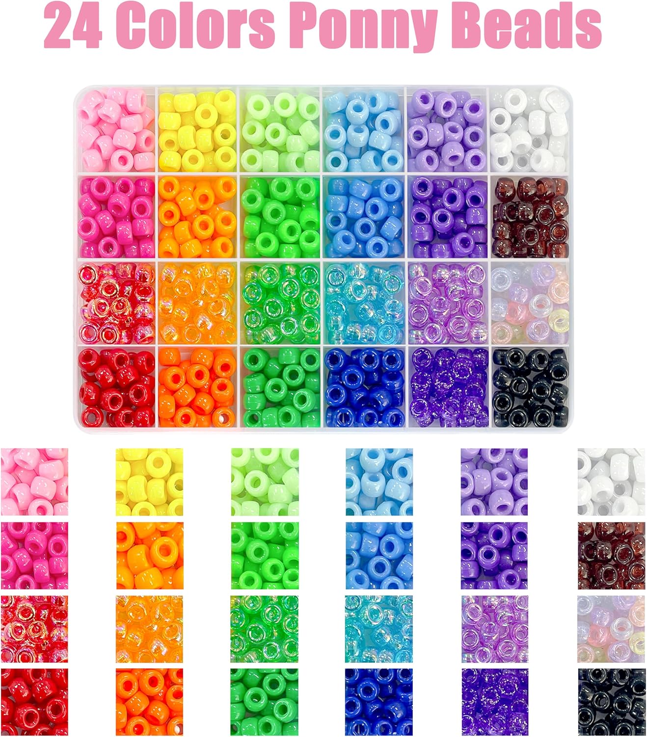 Detalle 2 de LIS HEGENSA Pony Bead Kit, 1,000+ Pieces