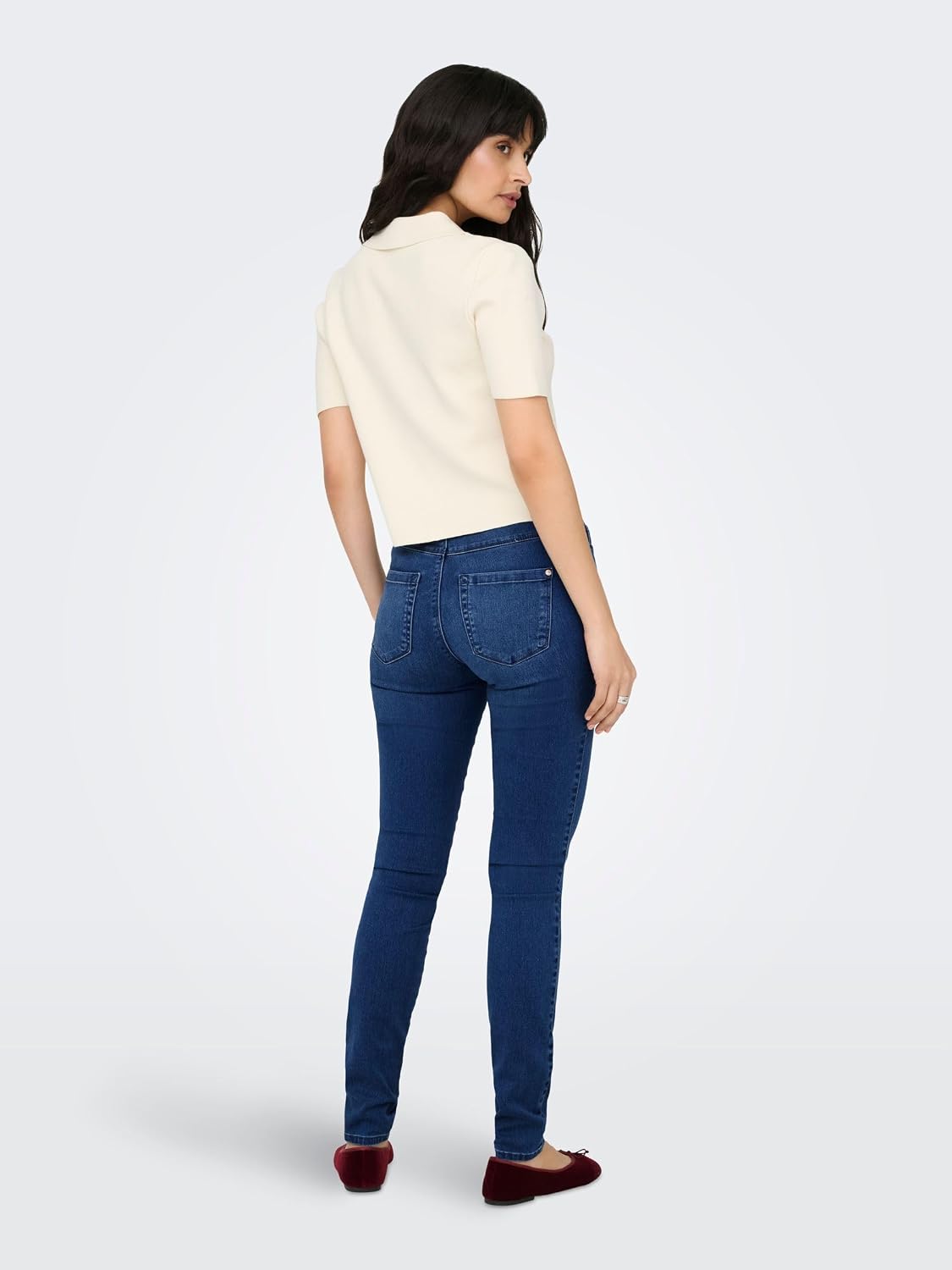 Detalle 2 de ONLY Onlroyal Skinny High-Waist Jeans – Blau, Größe XL (EU 34) von ONLY