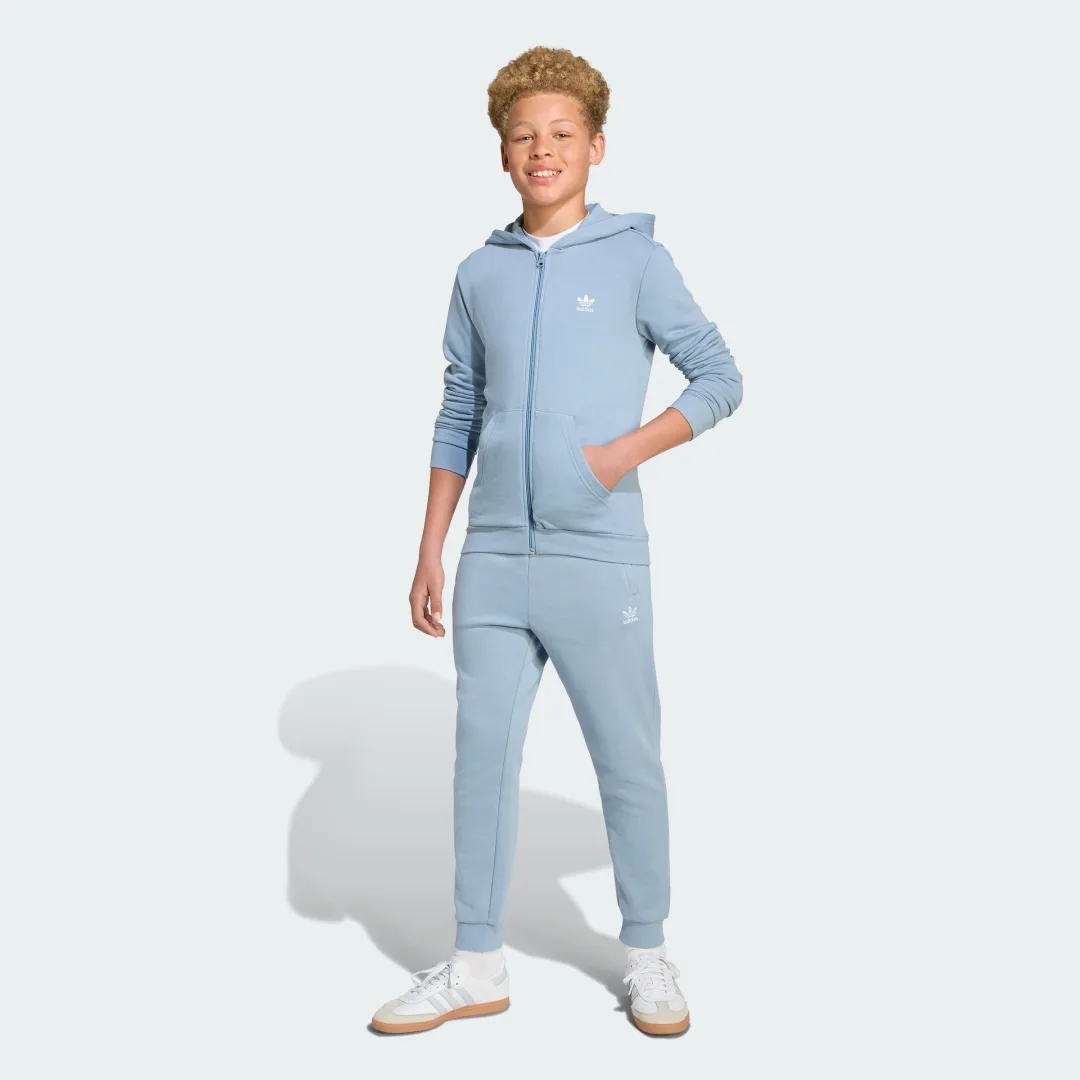 Detalle de Adidas Chaqueta con capucha para adolescentes – azul