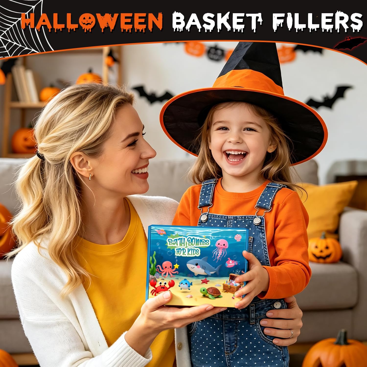 Detalle de Suyfeifan Halloween Bath Bombs for Kids, 6-Pack Marine Shapes & Fruit Scents