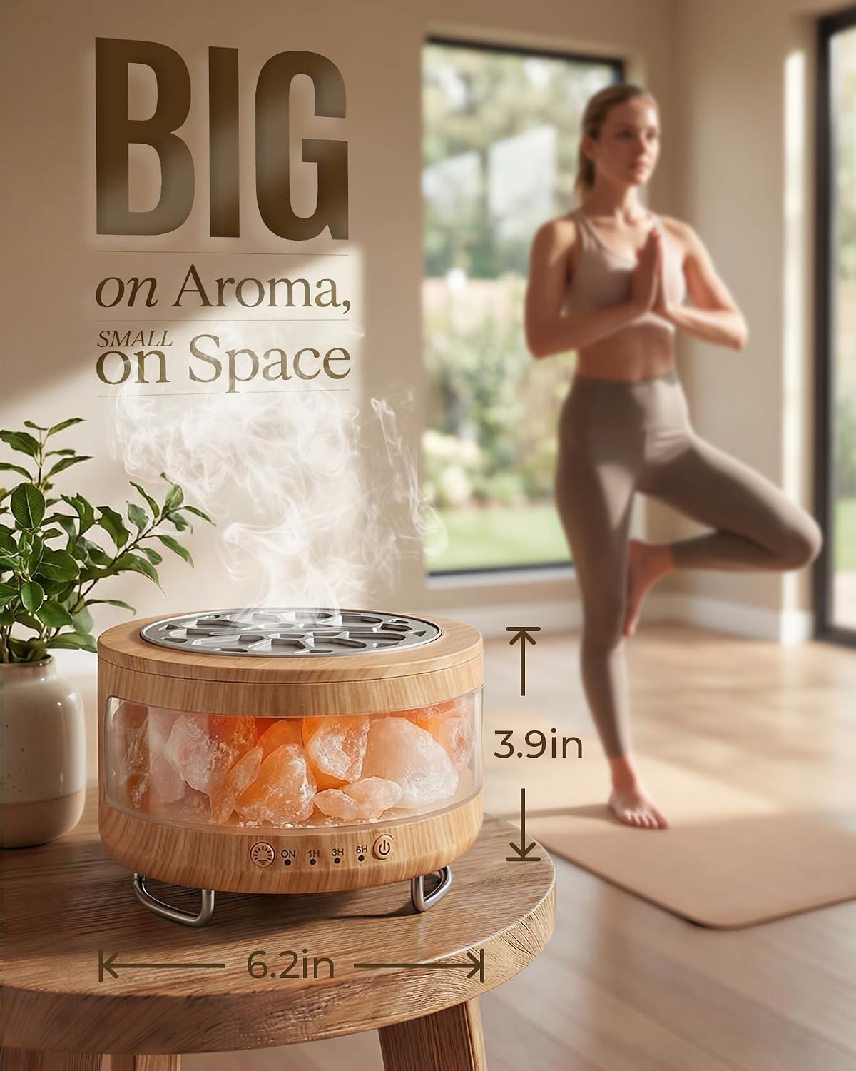 Thumbnail 6 de BZGG 4-in-1 Ultrasonic Diffuser, Himalayan Salt Lamp, Humidifier & 7-Color Night Light