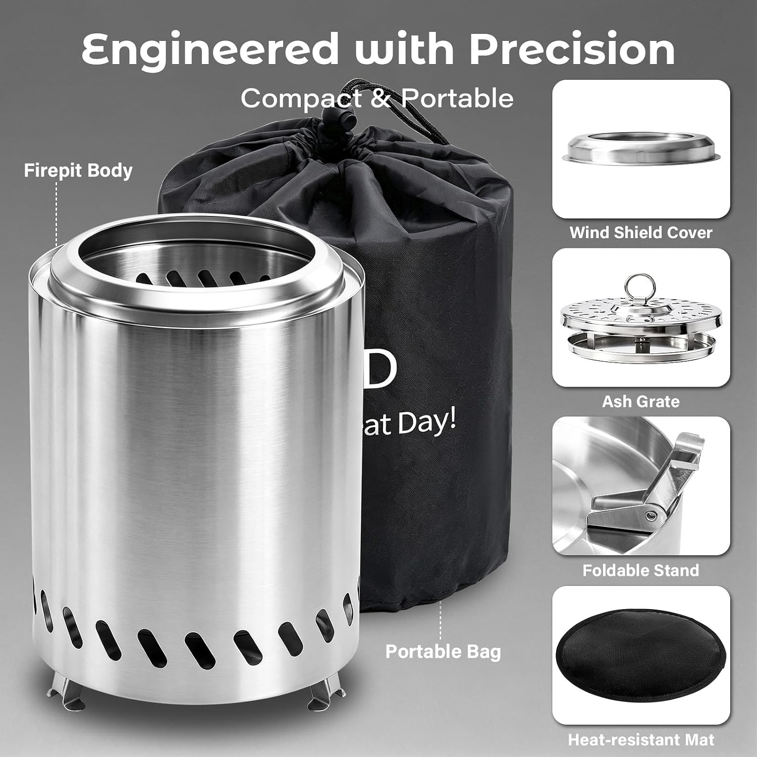Detalle de HGD Tabletop Fire Pit, Stainless Steel