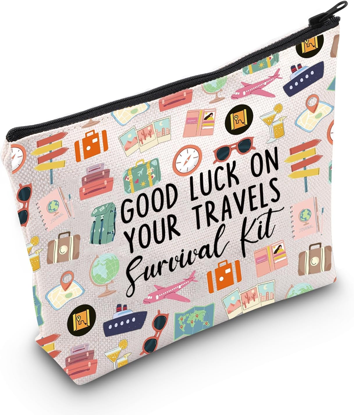 Detalle de MYSOMY Good Luck Travel Makeup Bag – Survival Kit Cosmetic Souvenir Gift