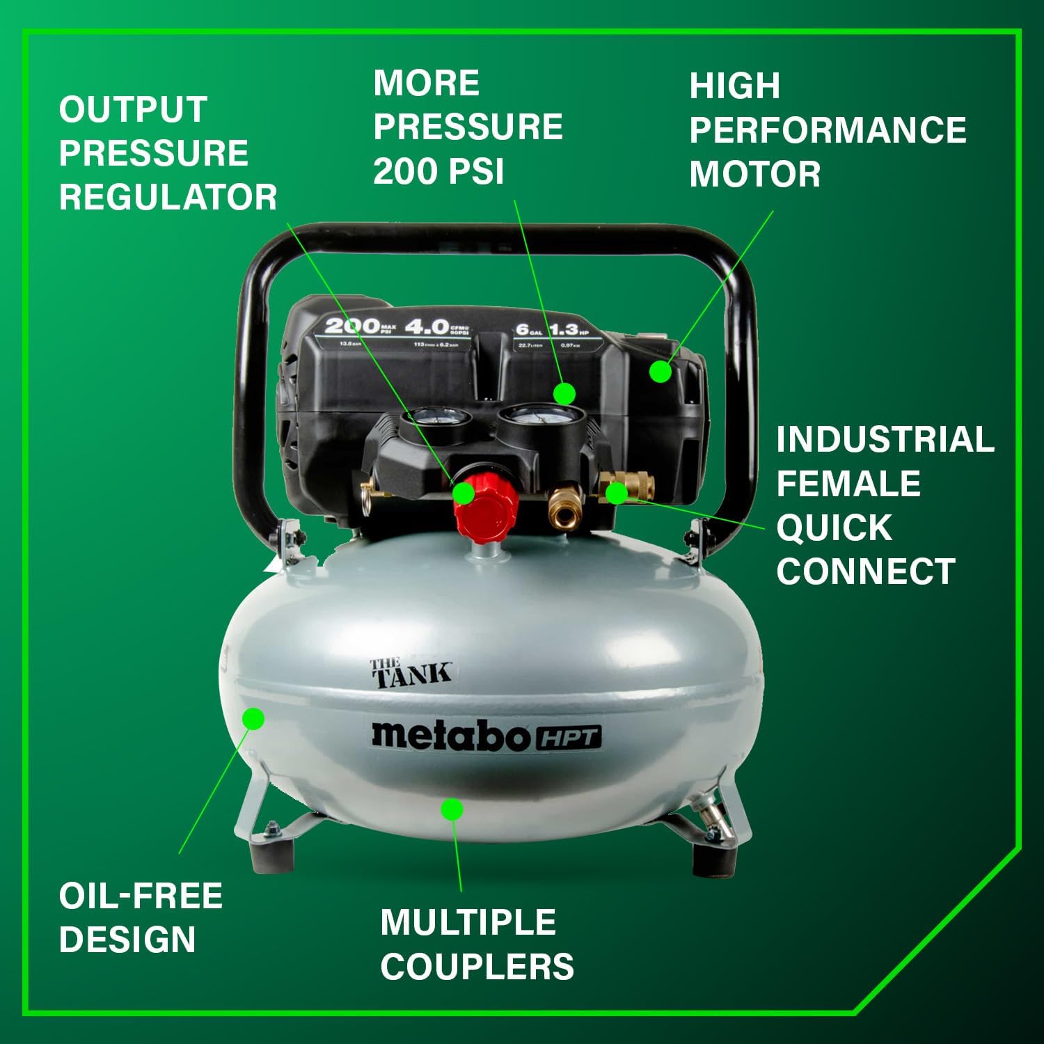 Thumbnail 4 de Metabo HPT EC914S Air Compressor 6 Gal 🛠️