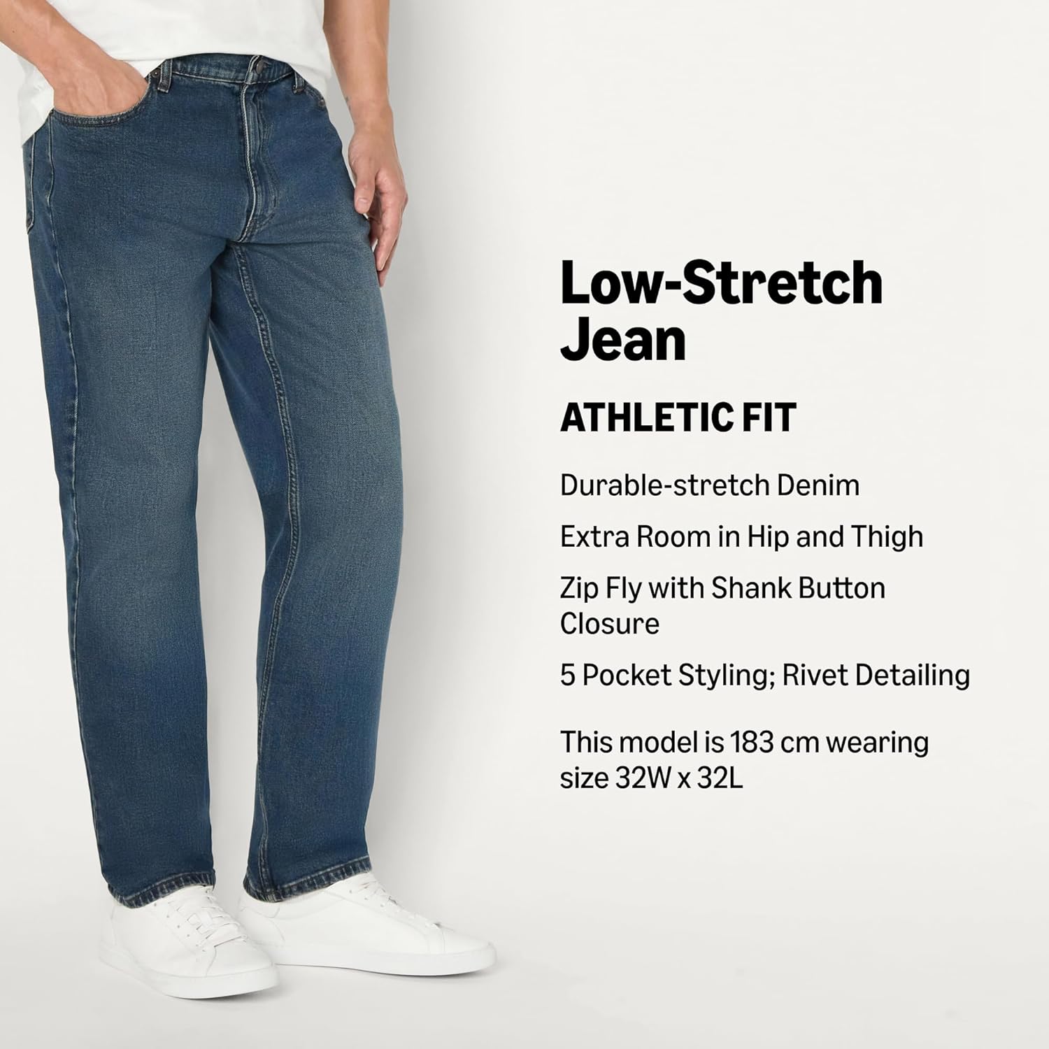 Detalle 2 de Amazon Essentials Men’s Low Stretch Athletic Fit Jeans