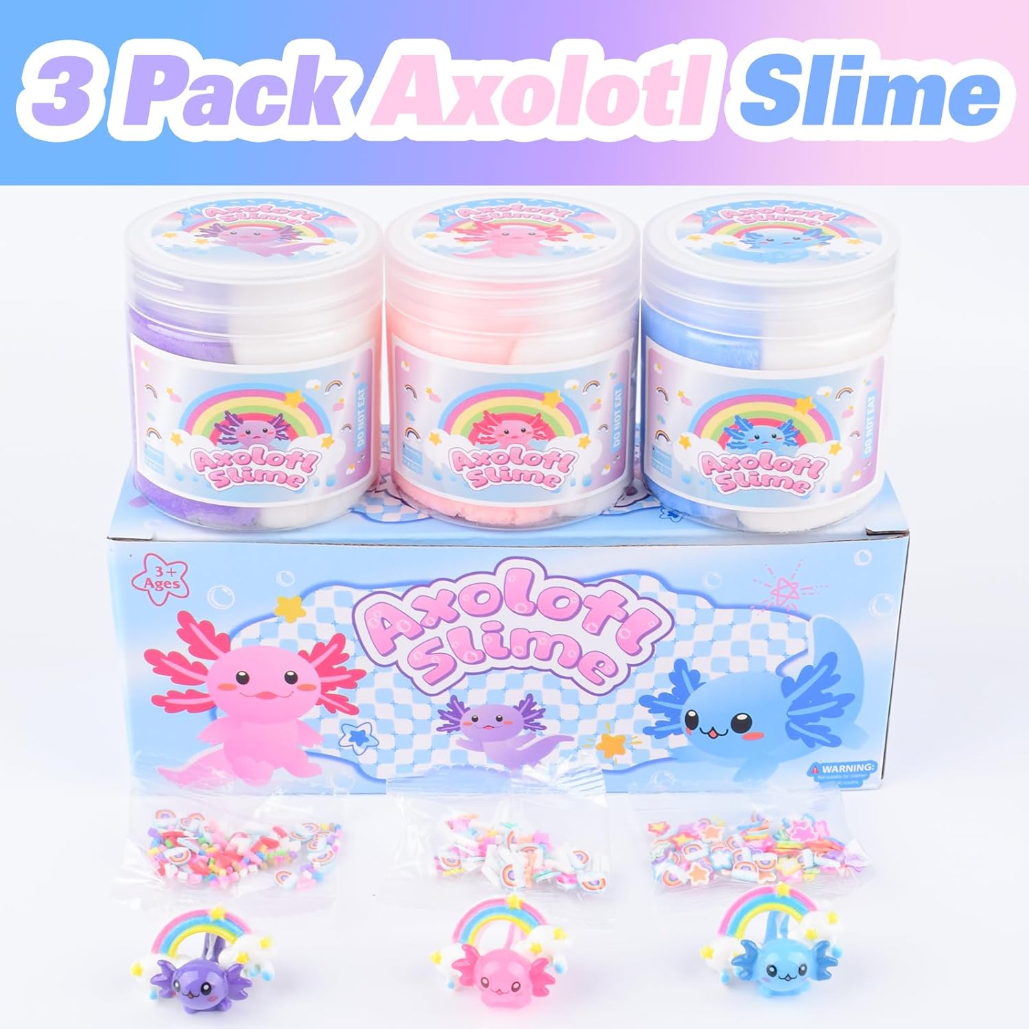 Thumbnail 1 de Axolotl Cloud Slime 3 Pack