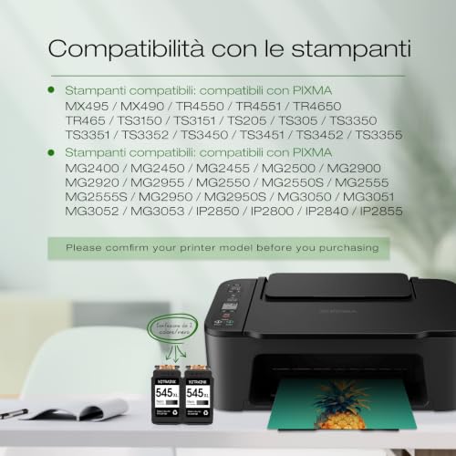 Detalle 2 de VOTRAINK 545XL cartucce d’inchiostro nere, confezione da 2 per Canon