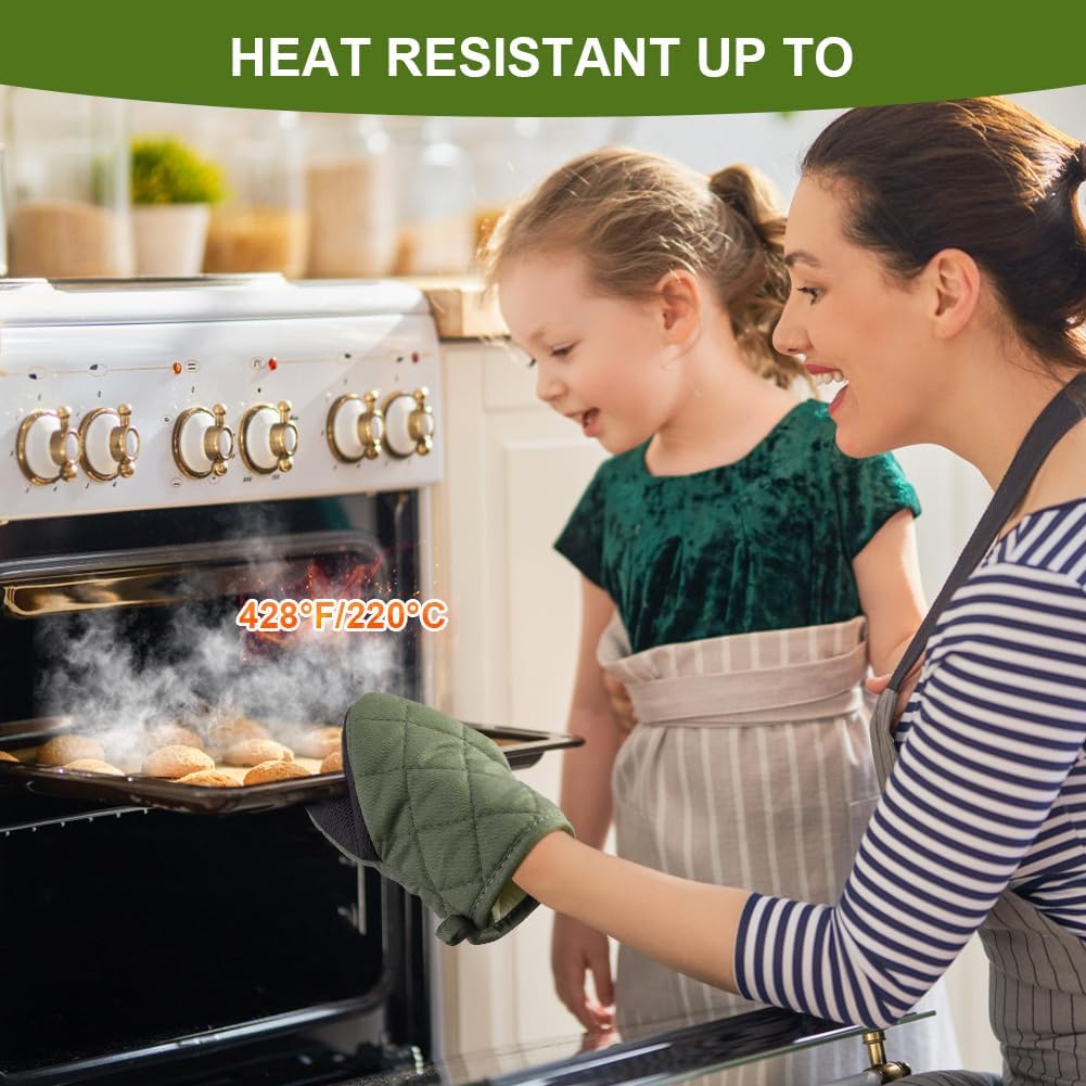Detalle de AUAUY M1-3507172 miniugnsvantar, 2-pack med halkfri yta och värmetålighet till 220 °C