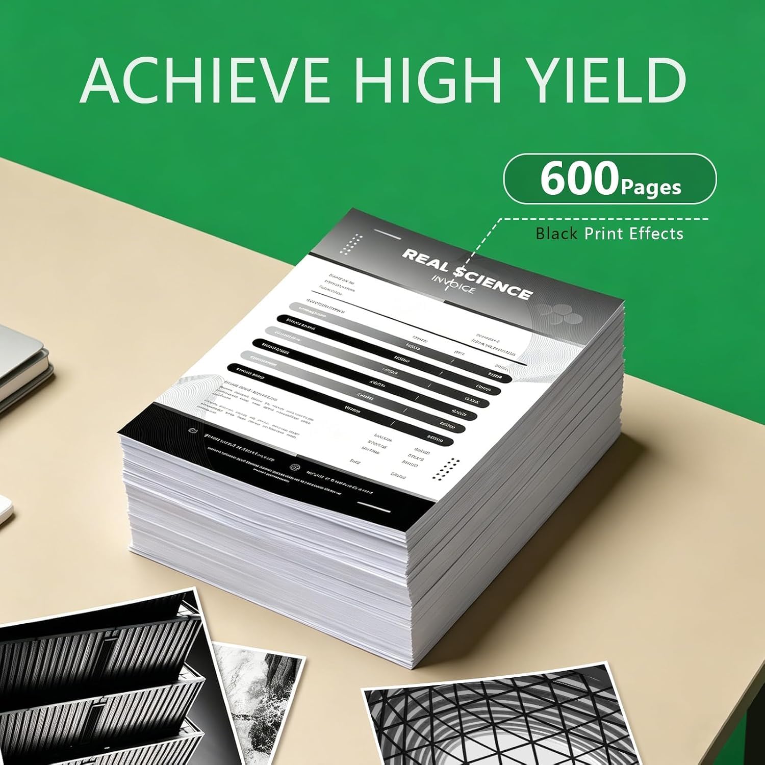 Detalle de YATUNINK 67XL Black Ink Cartridge, 600-Page Yield for DeskJet and ENVY