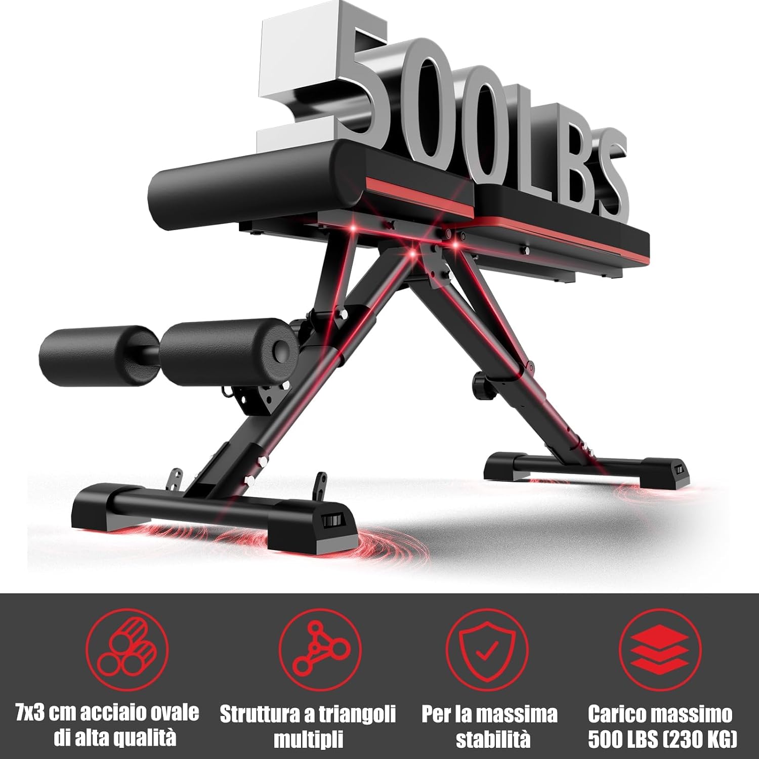 Detalle de DH FitLife Panca Pesi pieghevole regolabile: panca inclinabile e piana per allenamento completo a casa