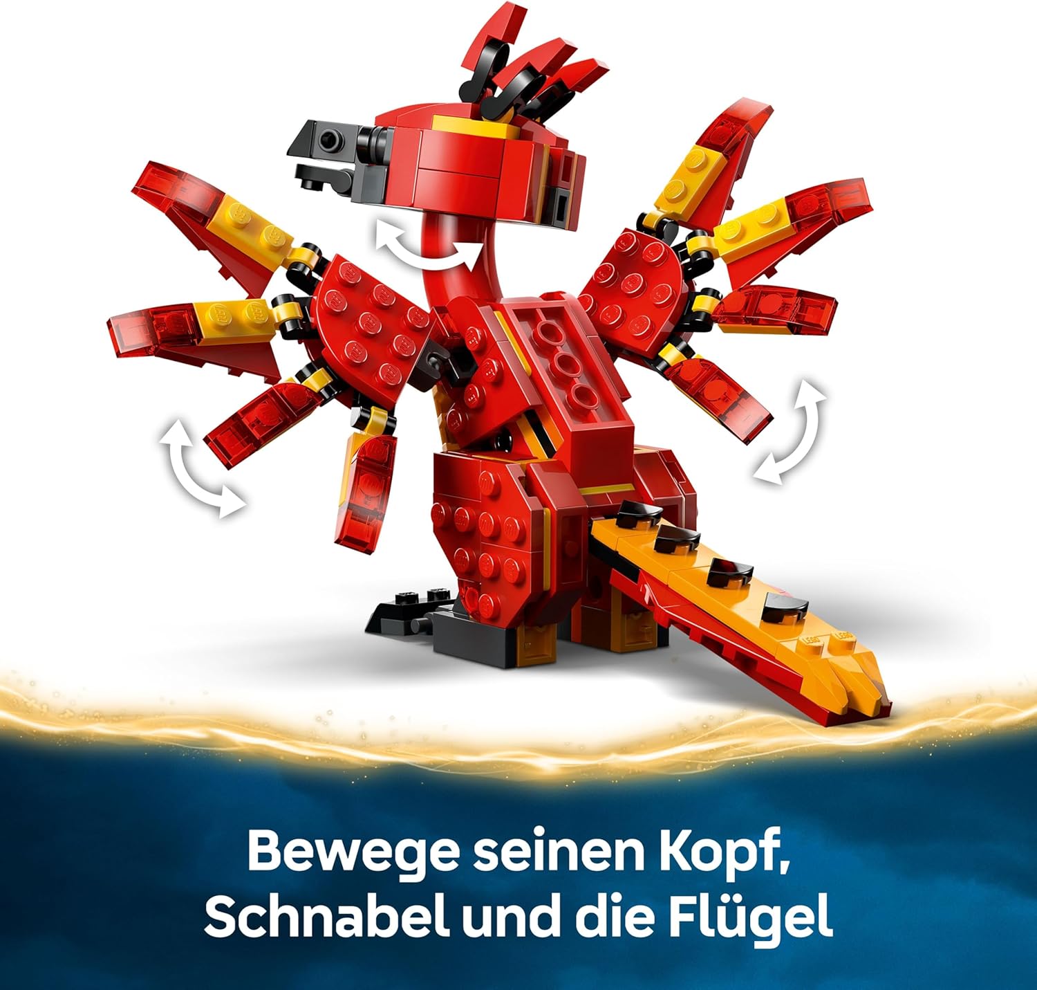 Detalle de LEGO Harry Potter 76448: Dumbledores Phönix Fawkes (Sprechender Hut, Gryffindor-Schwert & Baby Fawkes)