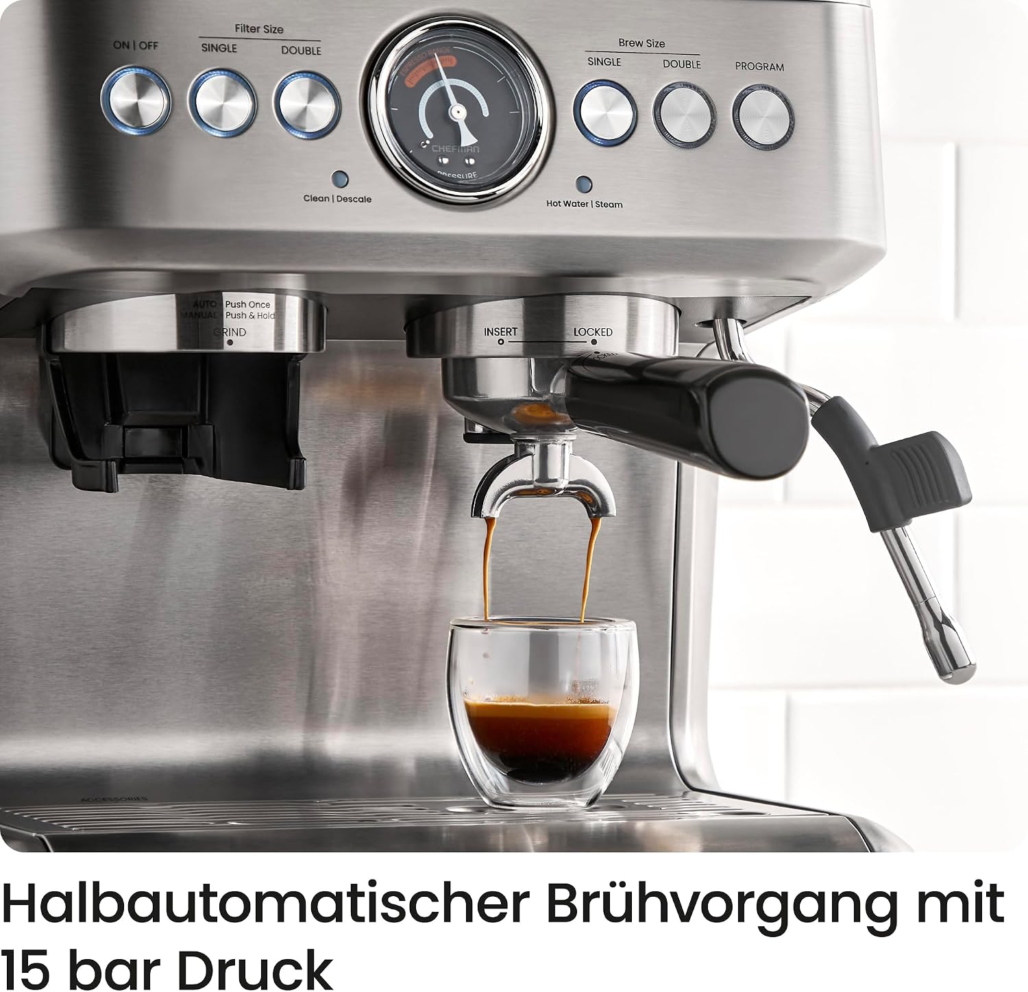 Thumbnail 3 de Chefman Crema Supreme Espressomaschine 3L