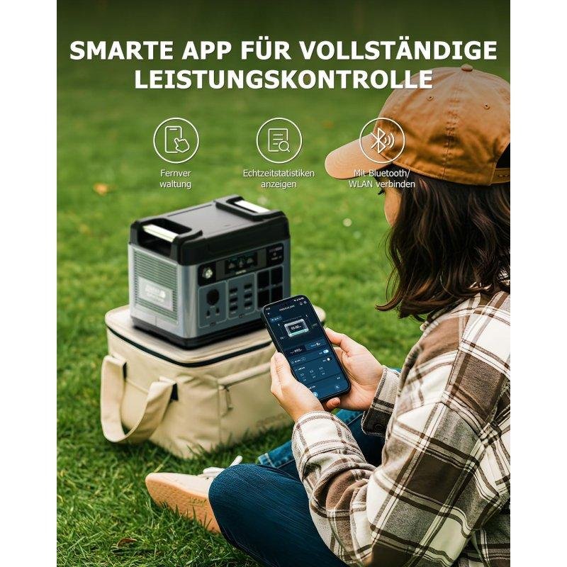 Detalle 2 de Estación de energía Oukitel P2001 Pro 2048Wh LiFePO4: potencia confiable para casa, camping y emergencias