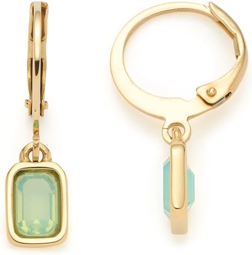 Detalle de JEWELS BY LEONARDO Ohrhänger Ciao Sofia – 1 Paar, goldfarbene Edelstahl-Ohrringe mit mintgrünem Glaskristall