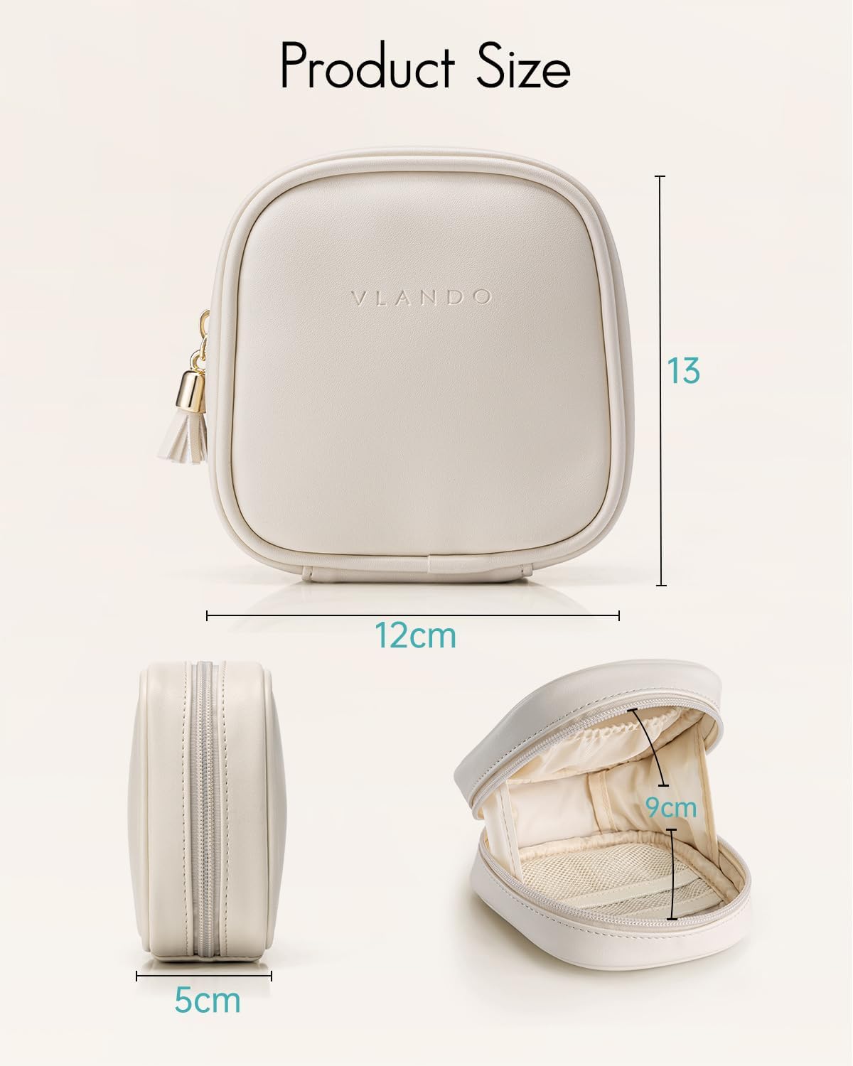 Detalle 2 de VLANDO Small Makeup Bag 12 x 5 x 13cm