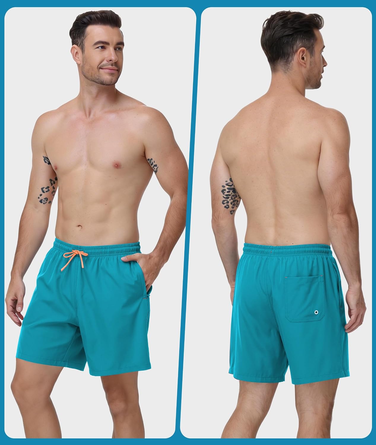 Detalle de Zoofly 2 in 1 Men's Swimming Shorts with Compression Lining and Zip Pockets