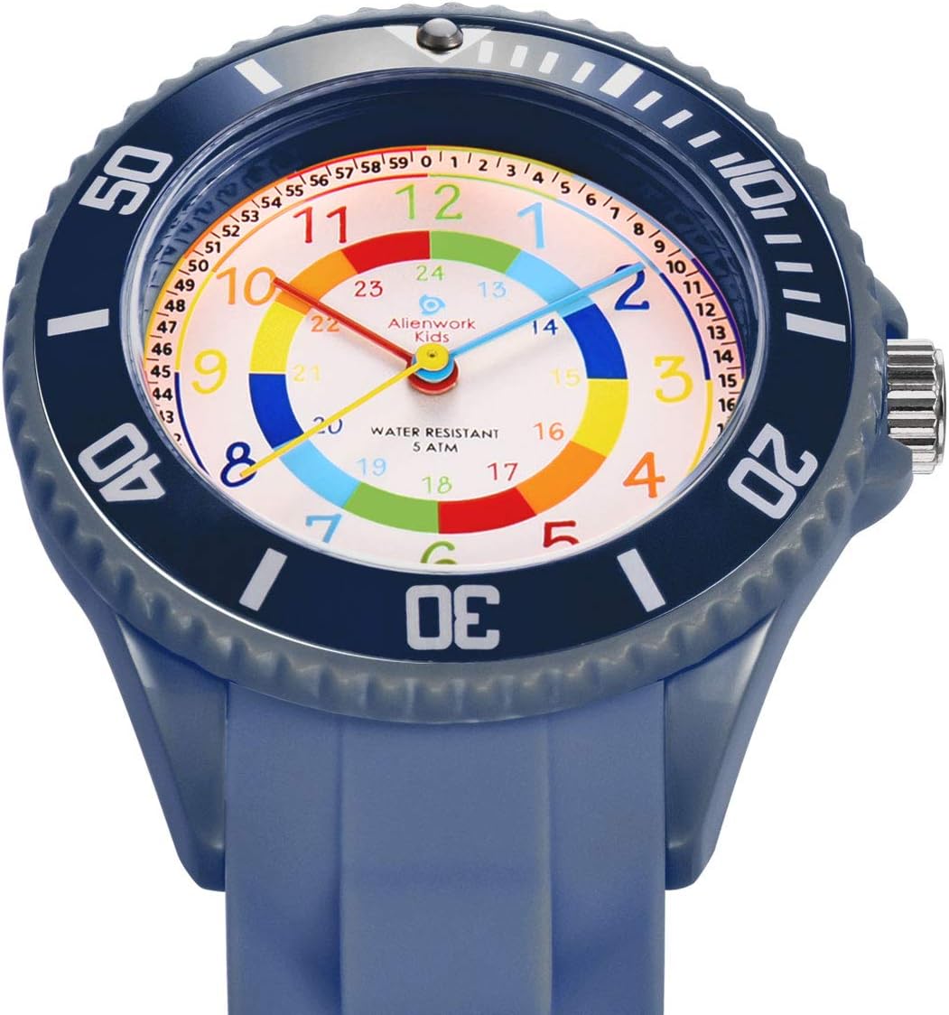 Thumbnail 1 de Alienwork Kids Montre Pédagogique – Apprendre l'Heure en Couleurs, Étanche 5 ATM