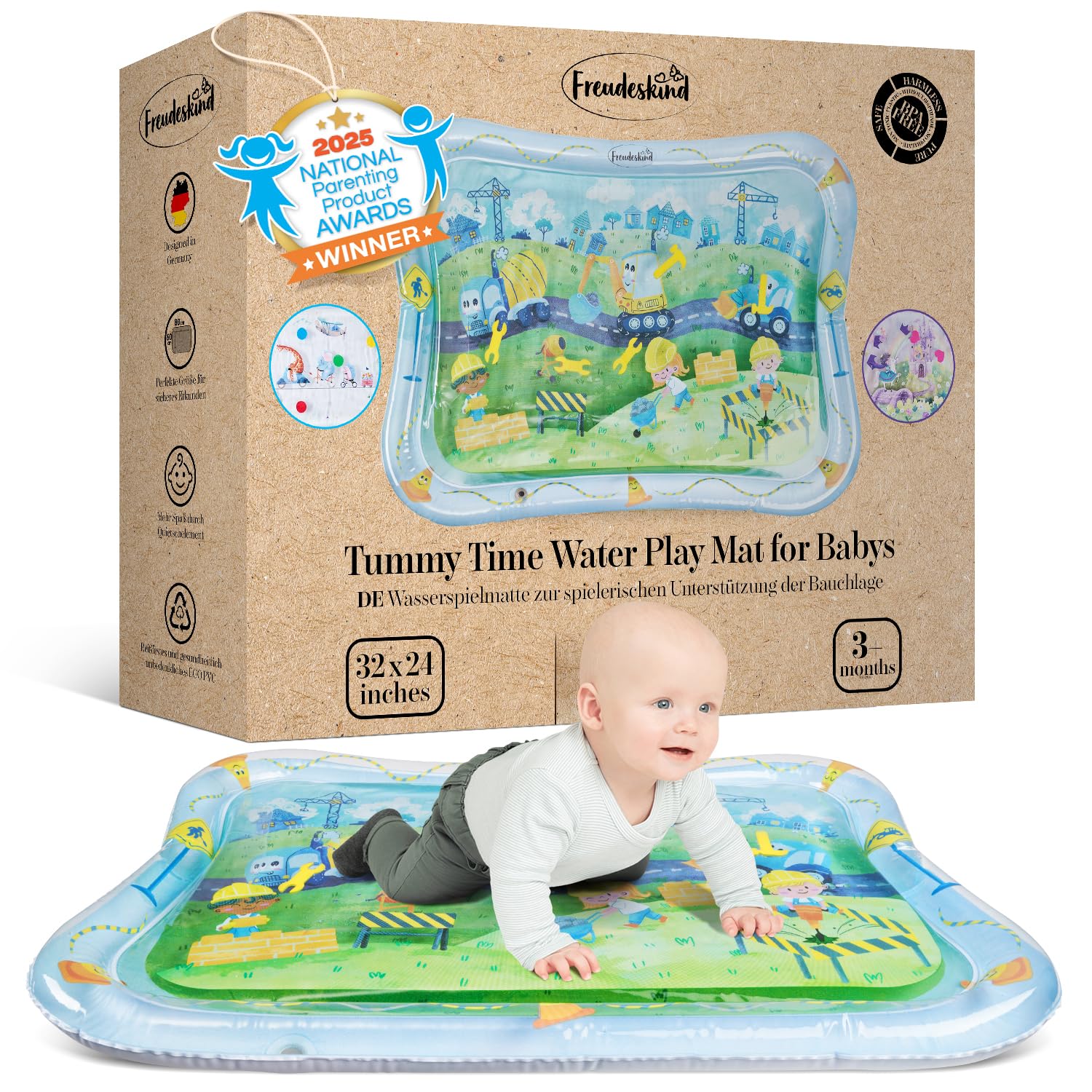 Thumbnail 5 de TummyTime Wassermatte von Freudeskind – Baby-Wasserspielmatte, phthalat- & BPA-frei (ab 0/3/6/9 bis 24 Monate)