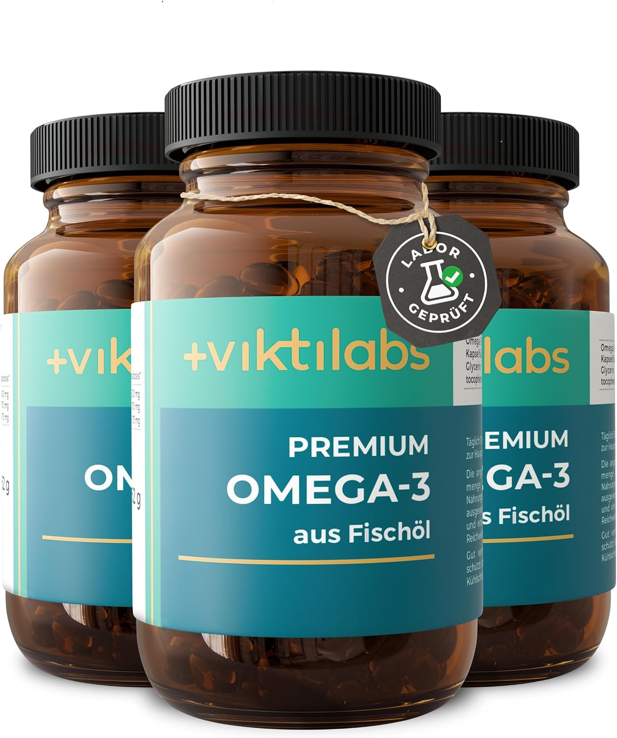 Detalle de Premium Omega‑3 Fischöl Kapseln 3er-Pack