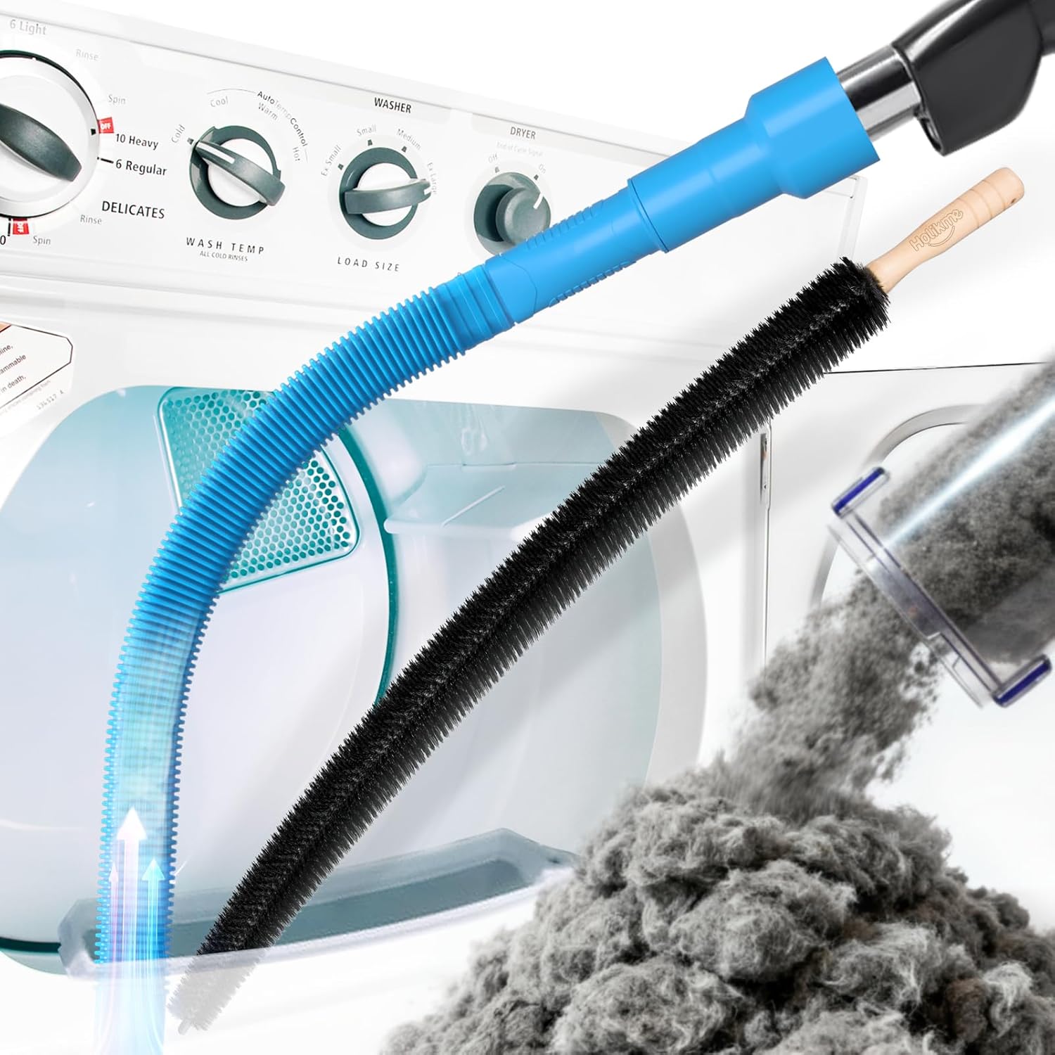 Detalle de Holikme Dryer Vent Cleaner Kit 2Pack with Lint Vacuum Attachment & Brush