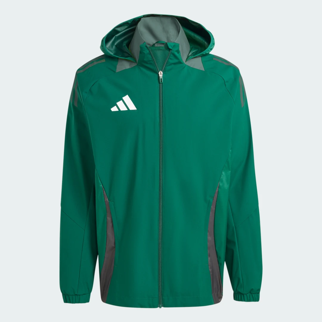 Detalle de Chaqueta Tiro 24 Competition All-Weather de Adidas (Verde)