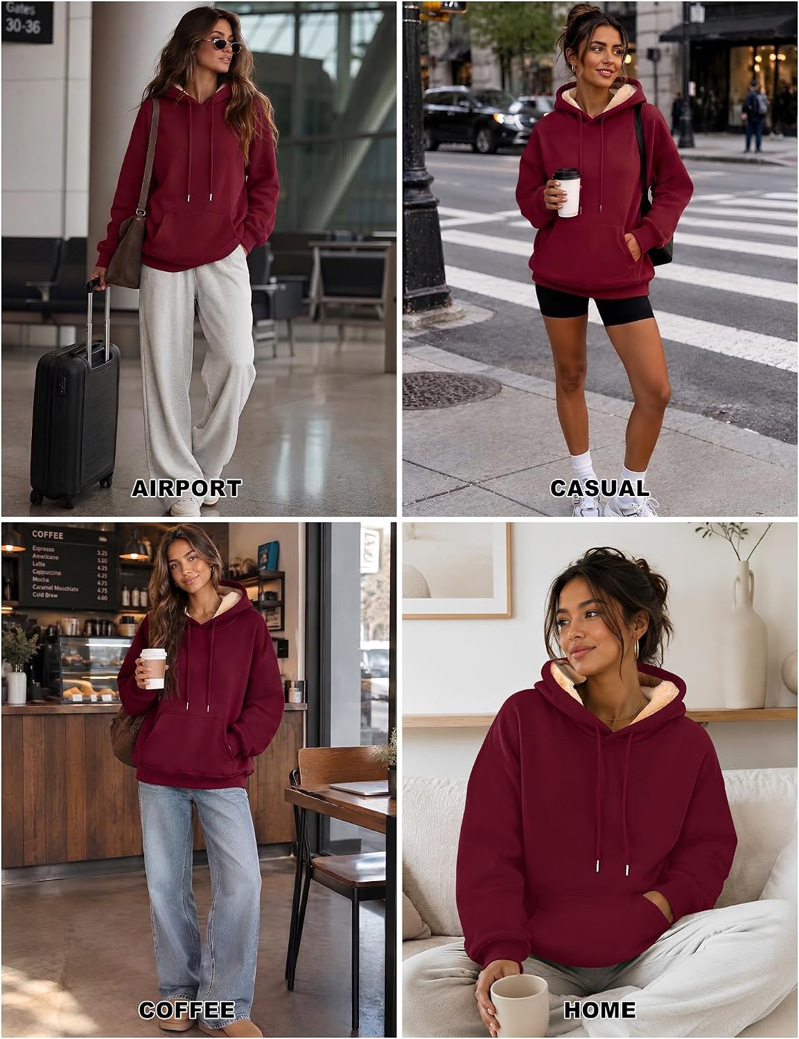 Detalle 1 de LOMON Women's Hoodie, 100% Cotton Shell