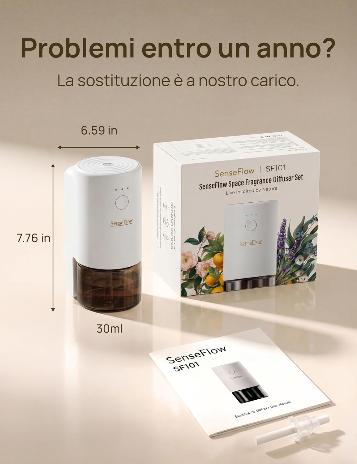 Thumbnail 6 de SenseFlow SF101 PRO Diffusore di Oli Essenziali Ultrasuoni senza Acqua – Teak e Tabacco