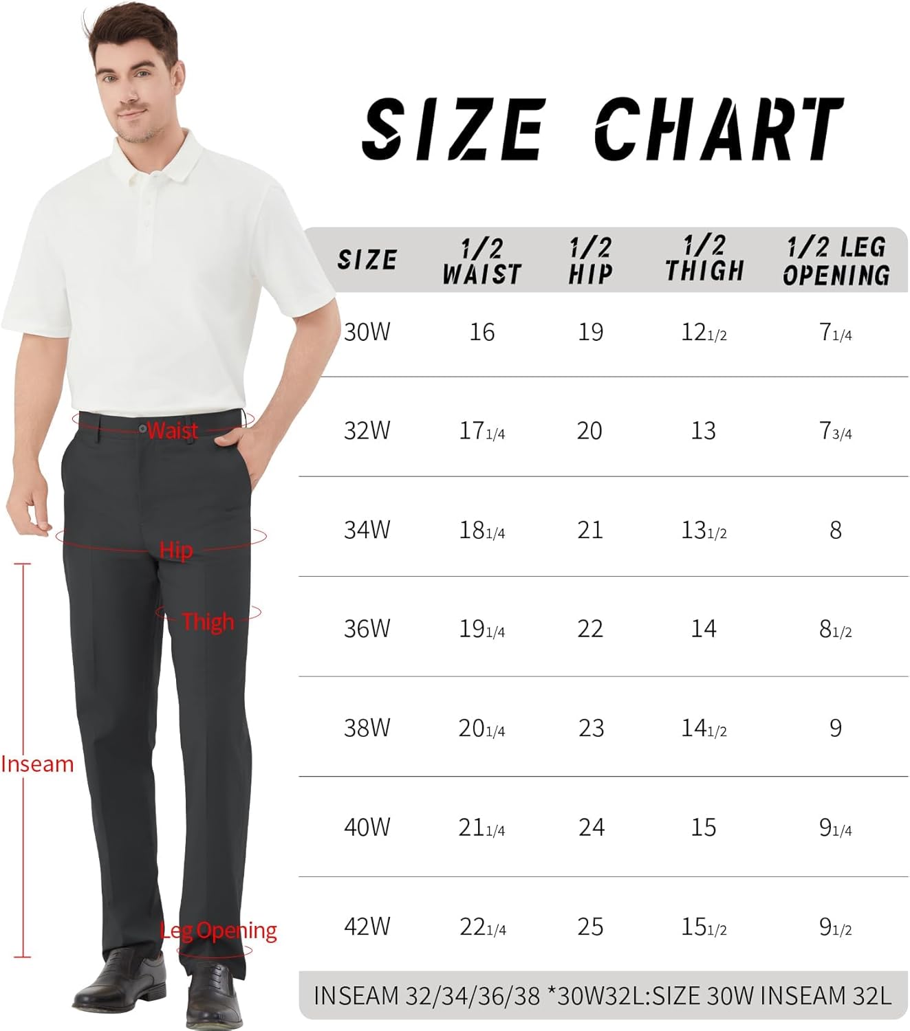 Thumbnail 5 de Men's Tall Classic Fit Flex Flat Front Dress Pants for Business & Office (Tall-friendly 32"–38" inseam)