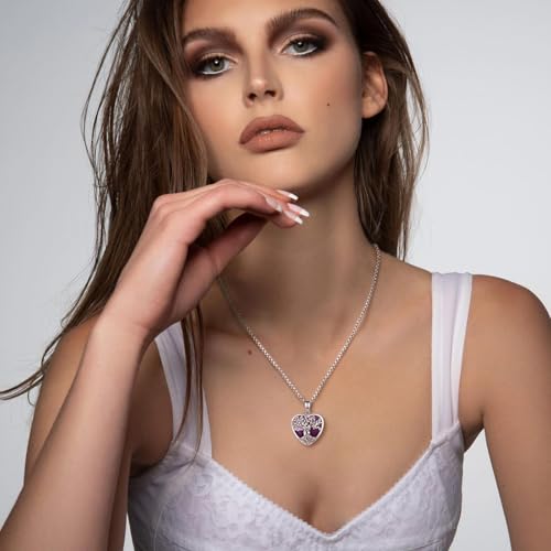 Thumbnail 8 de Collar Árbol de la Vida INFUSEU con amatista en forma de corazón y plata 925