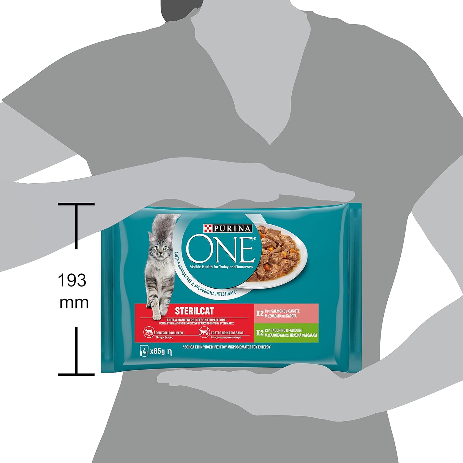 Thumbnail 2 de PURINA ONE Sterilcat Filellini in Sauce – Nassfutter für sterilisierte Katzen, Lachs & Truthahn, 48 Beutel