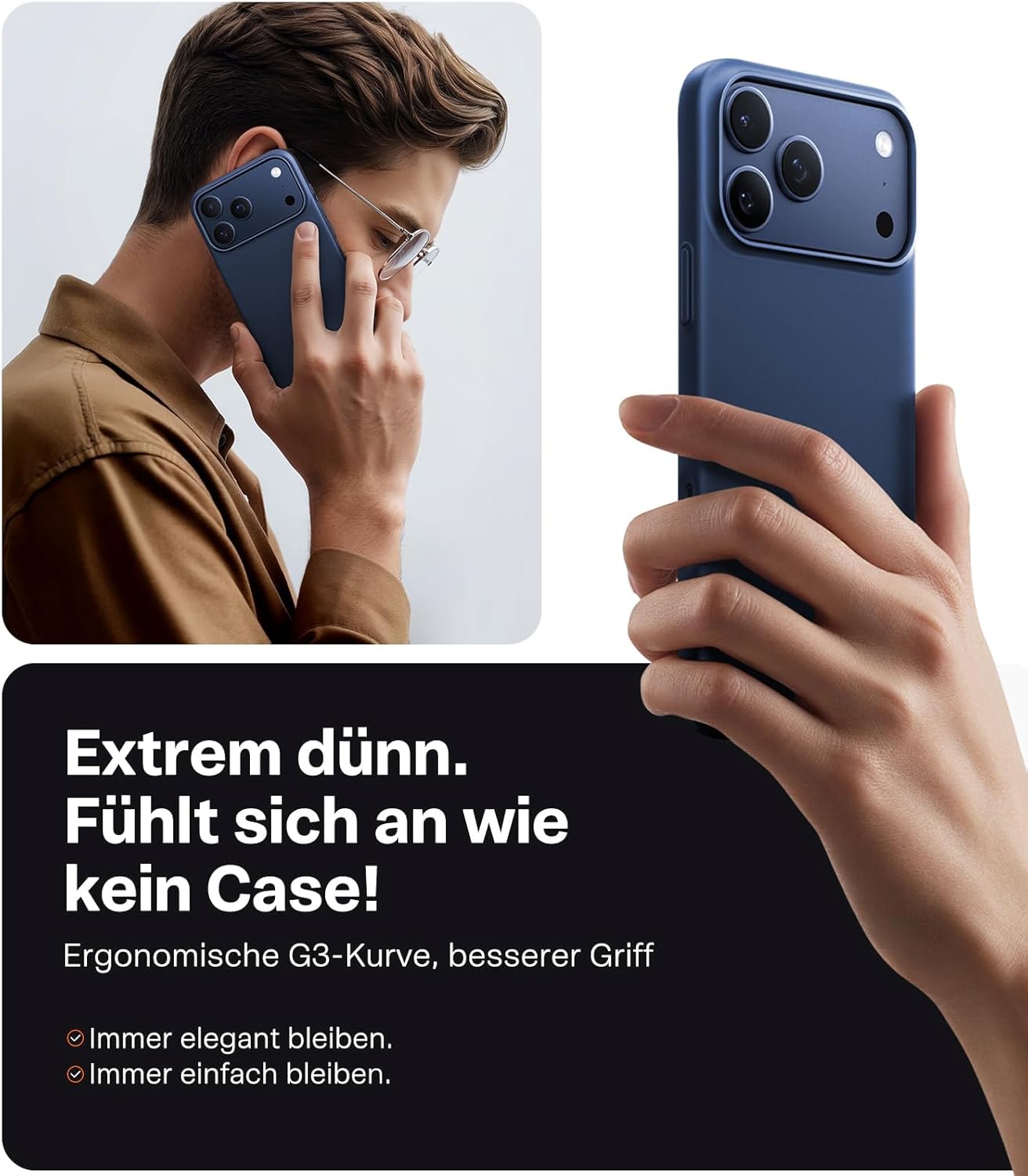 Thumbnail 4 de TORRAS Ultra Dünn für iPhone 17 Pro Max Hülle mit MagSafe – Samtiger Griff, samtiges Blau