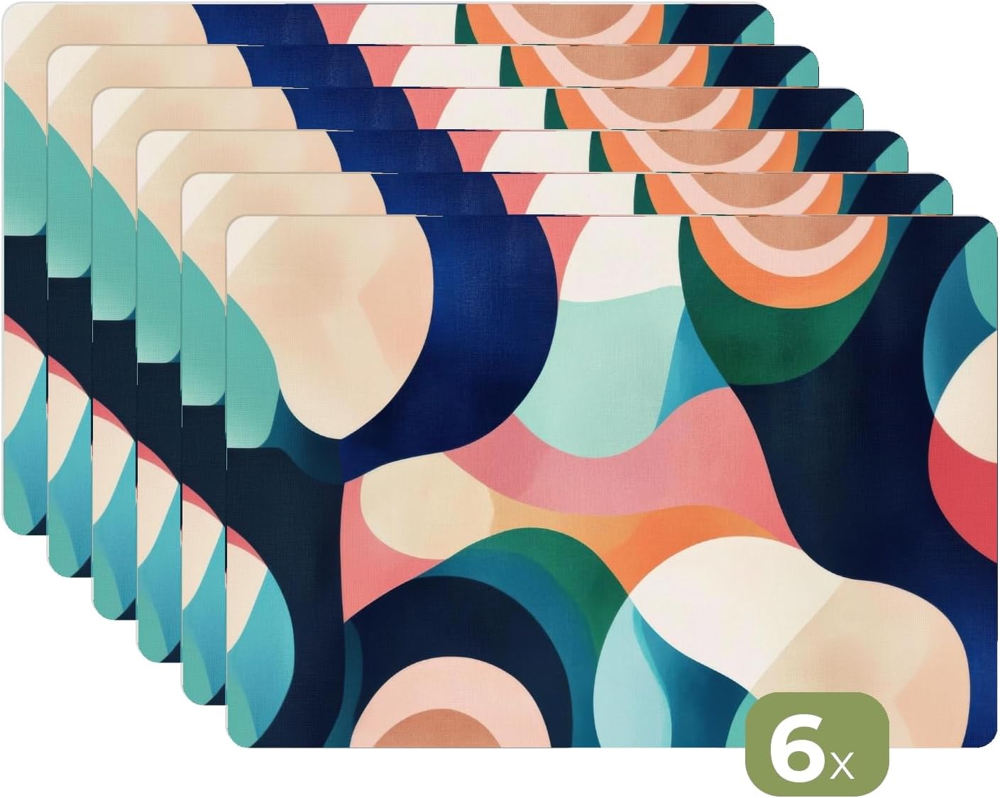 Detalle 2 de KitchenYeah 8721172060600 placemats, 6-delig, vinyl, antislip, 45 x 30 cm