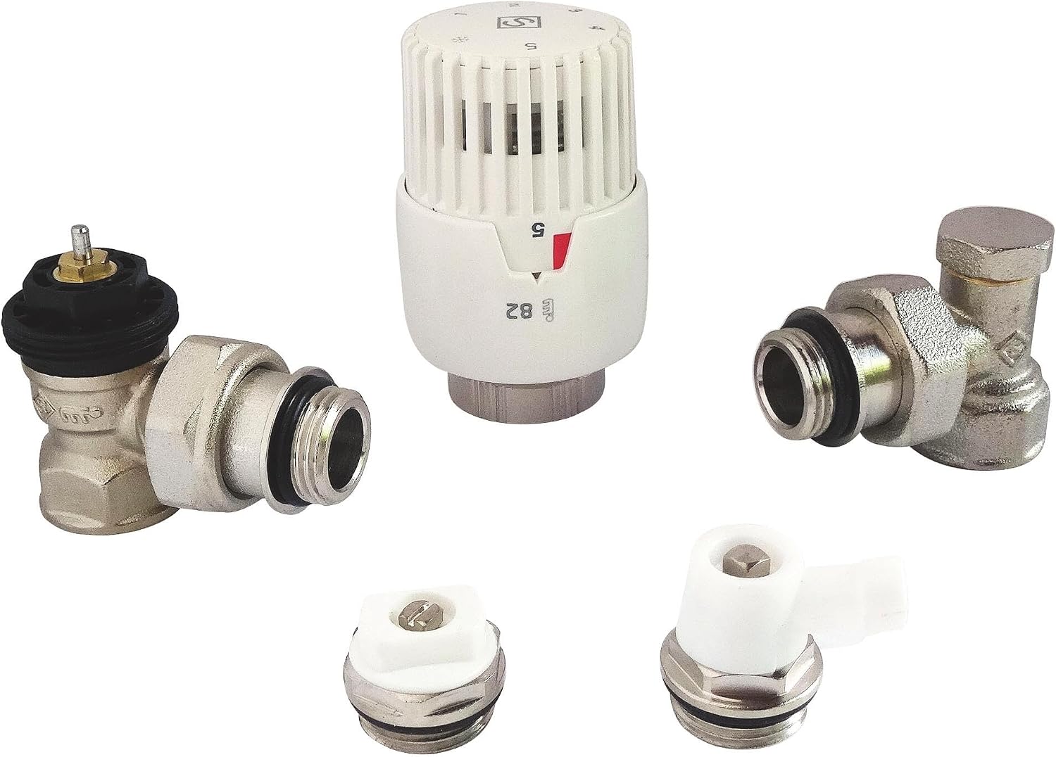 Thumbnail 2 de SOMATHERM FOR YOU Kit Complet 15/21 – tête thermostatique à dilatation, corps équerre, coude de réglage, purgeur d'air et robinet